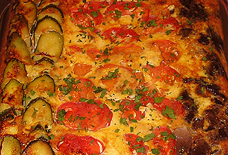 Oven baked greengrocer's omelette